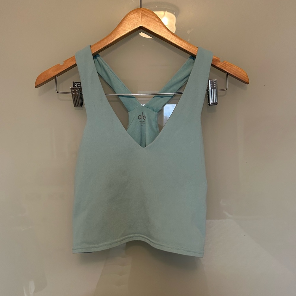 ALO Yoga Women's Sky Blue V-Neck Tank Top